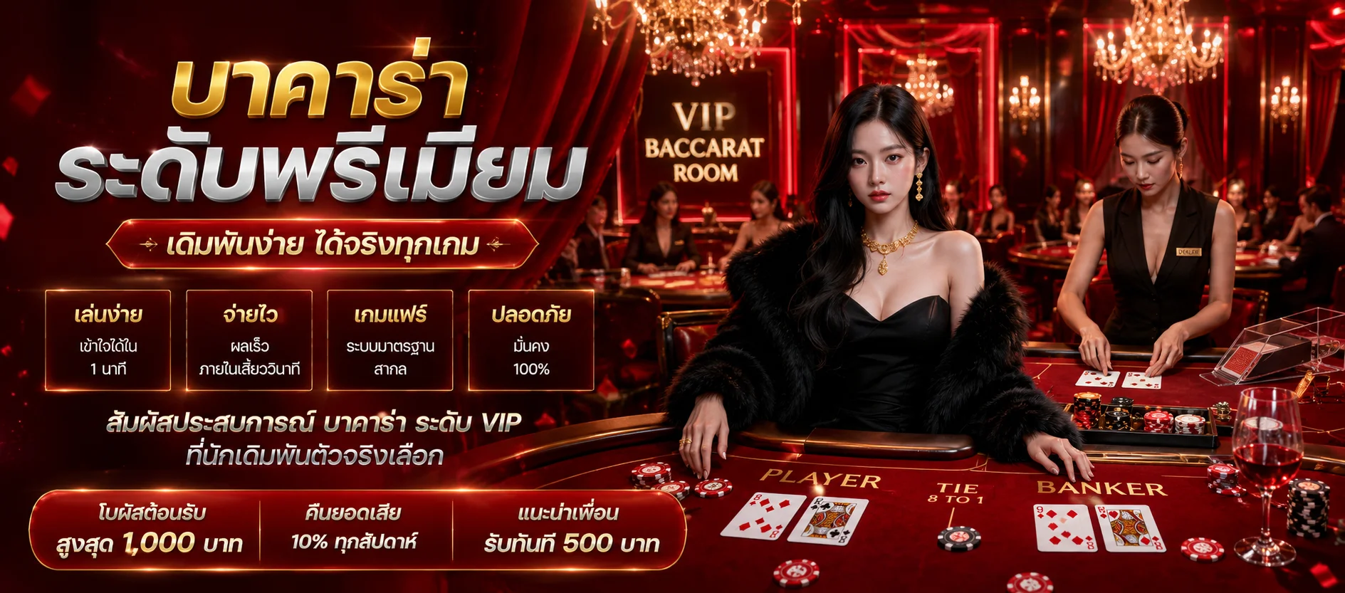 โต๊ะบาคาร่าสดและรูเล็ตในคาสิโนออนไลน์ DOMINO456